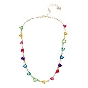 NWOT Hard To Find Betsey Johnson Colorful Heart Necklace